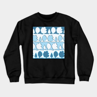 Minimalist Continuous Line Forest in cool steel blue grey tones Crewneck Sweatshirt